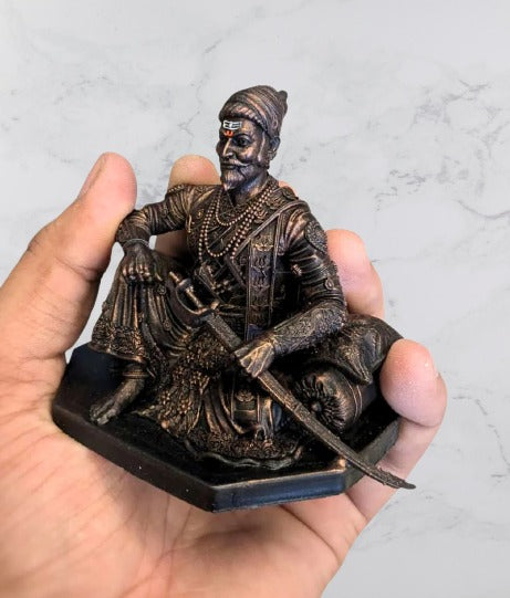 3-Inch Chhatrapati Shivaji Maharaj Seated Statue | Maharaj Baithak Idol