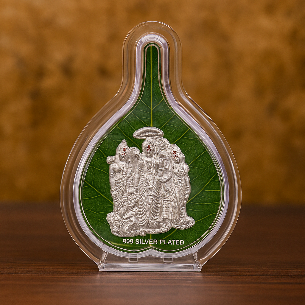Ram Darbar silver plated idol | Shri Ram Sita Lakshman Hanuman murti | Ram Parivar photo frame gift