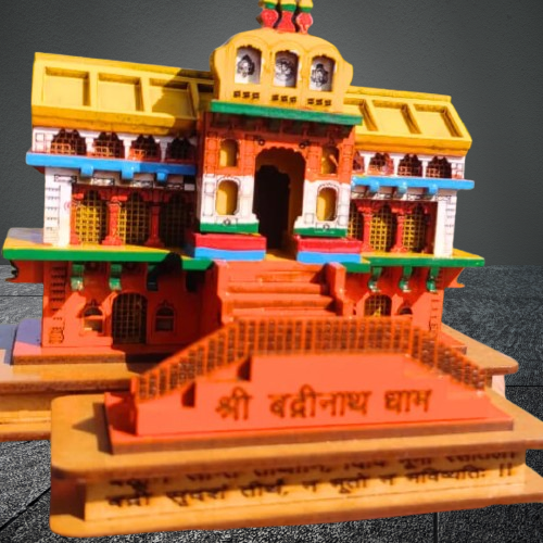 Badrinath Temple 3D Wooden Model | Divine Home Decor & Spiritual Gift