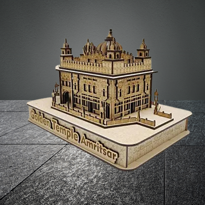 3D Golden Temple – Wooden Handmade Model | Divine Home Decor & Spiritual Gift