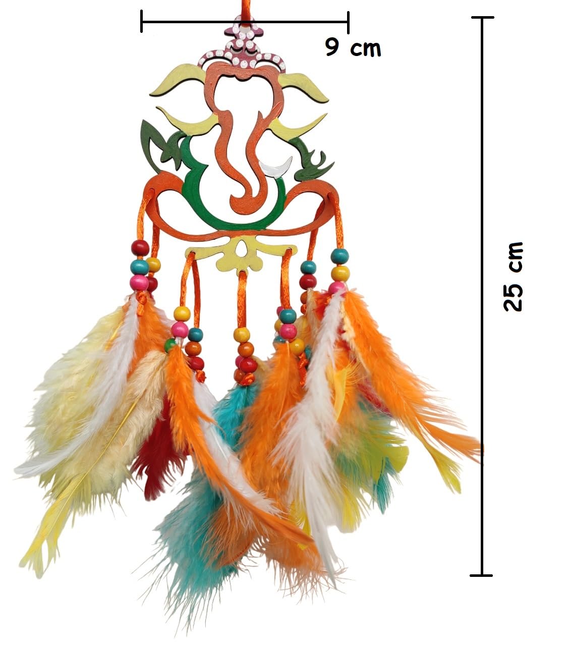 Wooden Handpaited Ganpati For Car Hanging