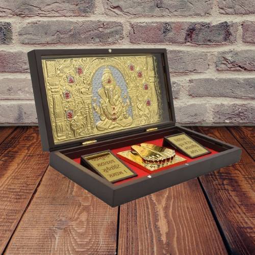 Gold Plated Lord Ganesha Pocket Temple