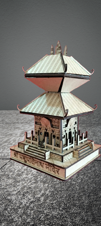 3D Shri Pashupatinath Mandir Small Model | Exquisite Wooden Temple