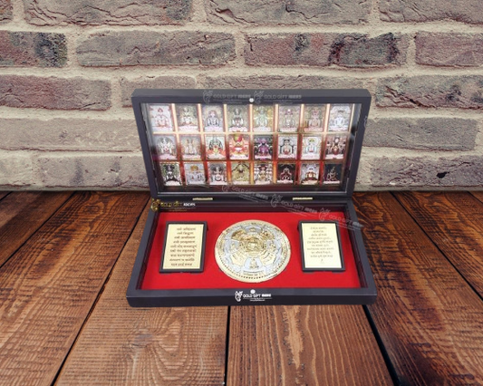 24K Gold Plated Jain 24 Tirthankar Darshan Pocket Temple