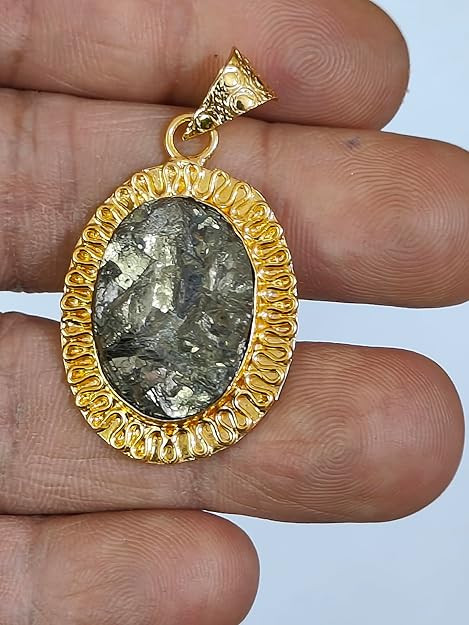 Natural Golden Pyrite Raw Rough Pendant