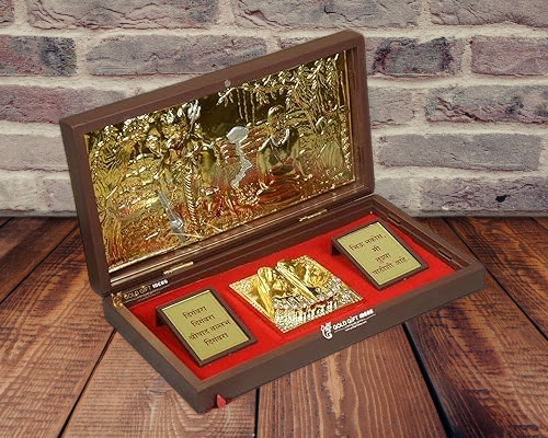 24K Gold Plated Shri Swami Samarth Pocket Temple