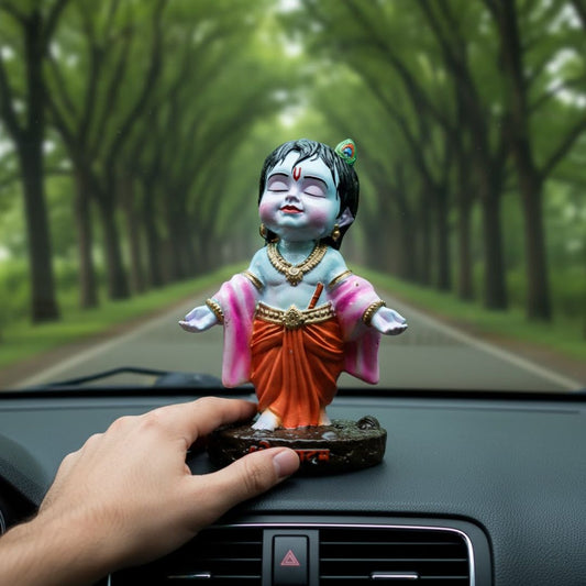 Bal Gopal Murti For Car Dashboard (Blue)