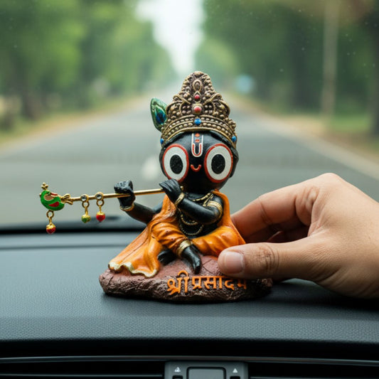 Bal Jagannath Idol With Flute For Car Dashboard