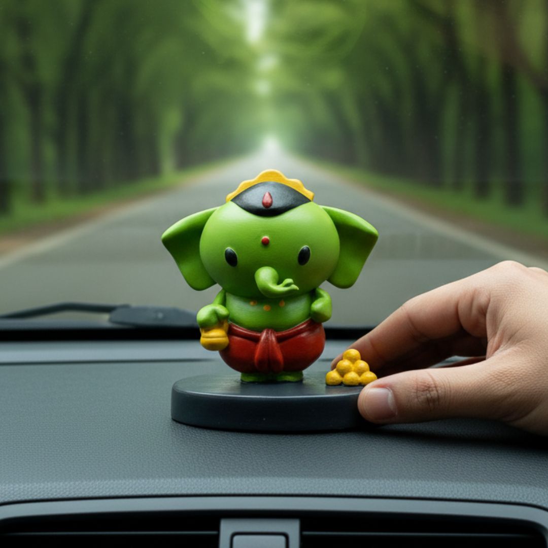 Cute Bal Ganesha Idol For Car Dashboard