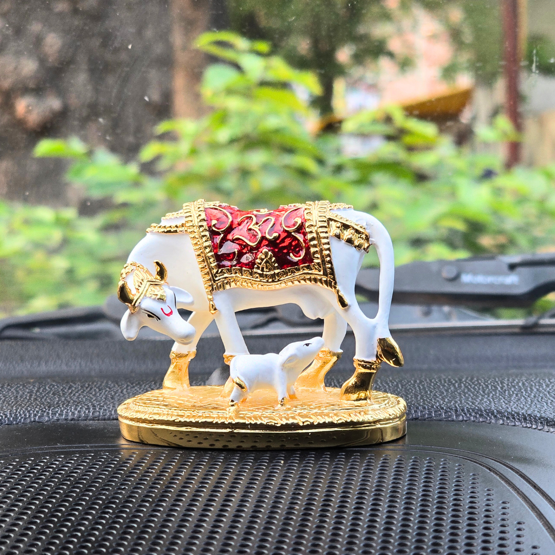 Gold Plated Kamdhenu Cow Idol