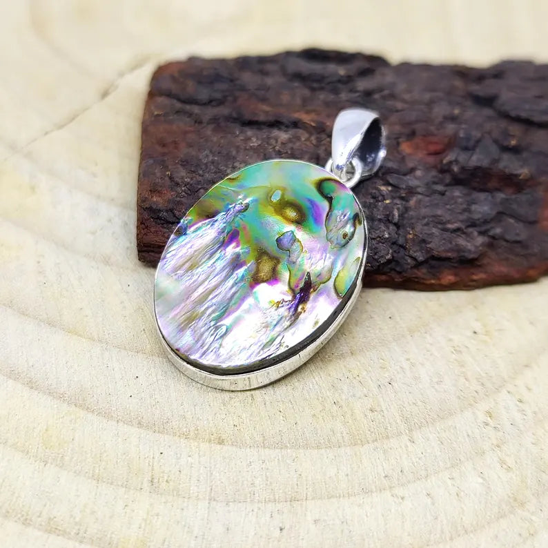 Abalone Shell Pendant 925 Sterling Silver Pendant