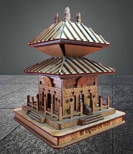 3D Shri Pashupatinath Mandir Small Model | Exquisite Wooden Temple