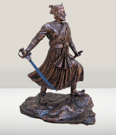 Shree Sambhaji Maharaj Statue with Talwar | 6.5 -Inch Chhatrapati Sambhaji Maharaj Figurine
