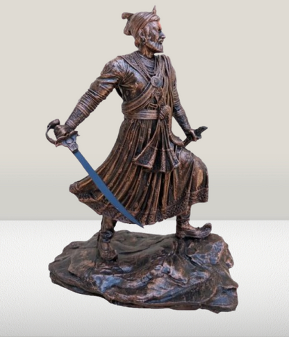 Shree Sambhaji Maharaj Statue with Talwar | 6.5 -Inch Chhatrapati Sambhaji Maharaj Figurine