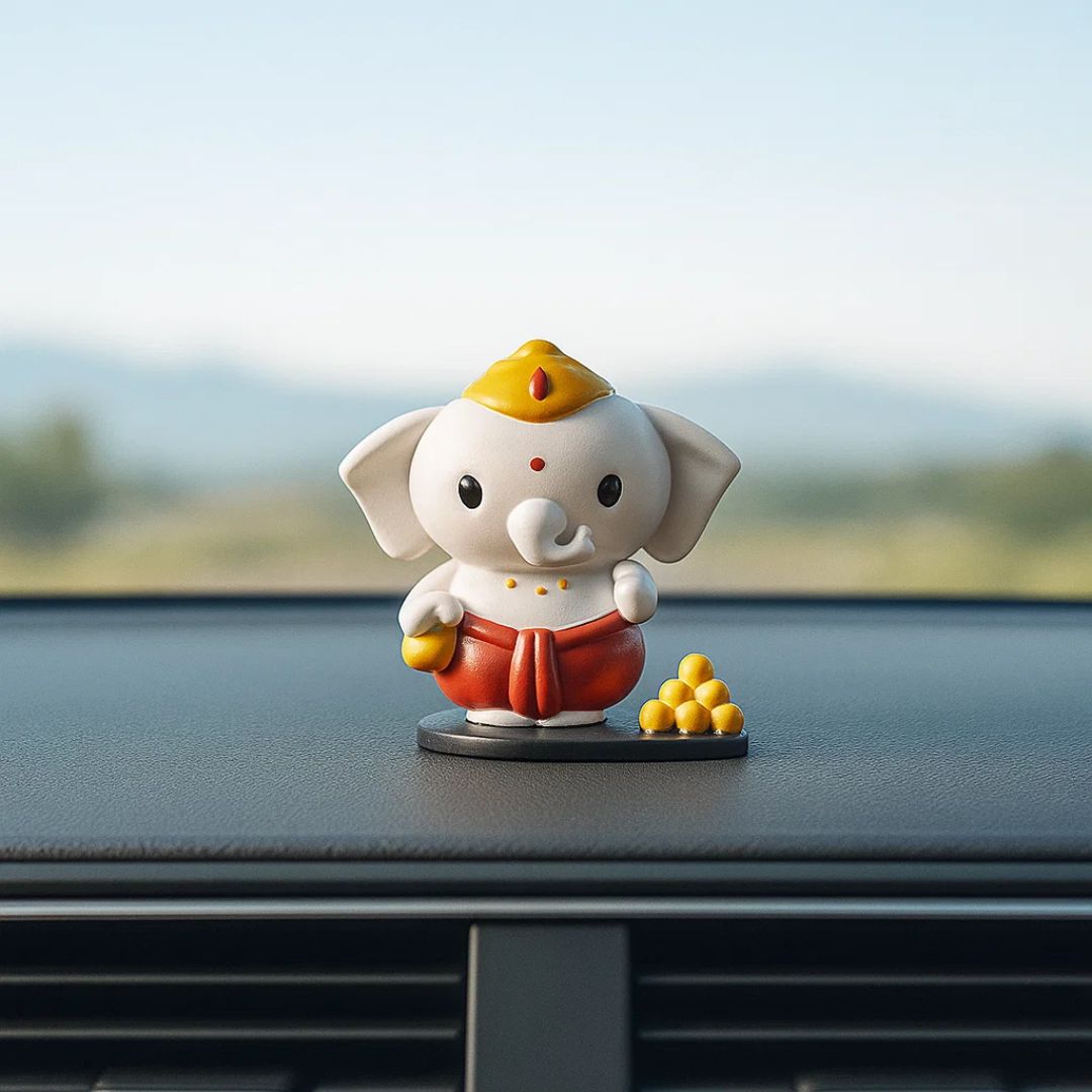 Cute Bal Ganesha Idol For Home, Car Dashboard, Gifting & Decor