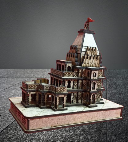 Shri Mahakal Mandir, Ujjain Small 3D Wooden Model | 3D miniature Mahakal temple replica