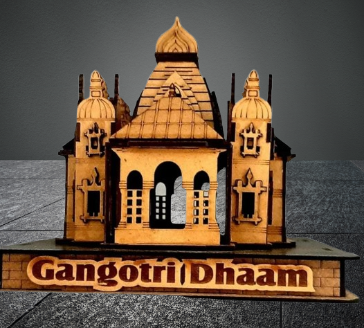 3D Gangotri Dham – A Divine Tribute to the Sacred Himalayan Shrine | 3D Gangotri Dham Wooden Temple Model