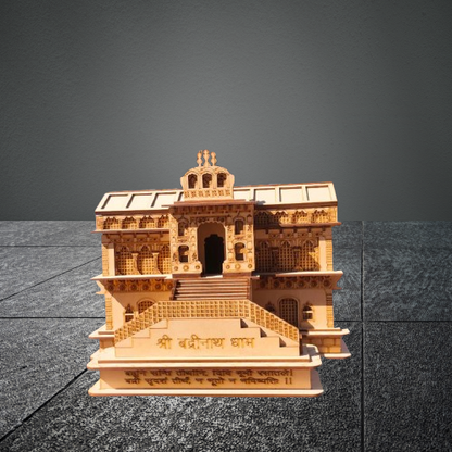 Badrinath Temple 3D Wooden Model | Divine Home Decor & Spiritual Gift