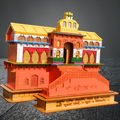 Badrinath Temple 3D Wooden Model | Divine Home Decor & Spiritual Gift