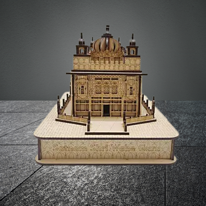 3D Golden Temple – Wooden Handmade Model | Divine Home Decor & Spiritual Gift