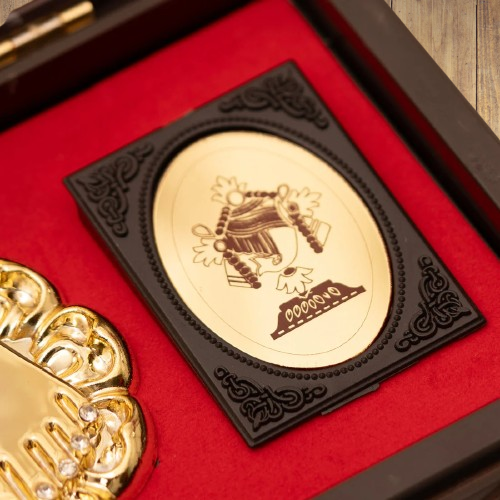 Gold Plated Shri Tirupati Balaji Lakshmi Padmavati Pocket Temple With Dry Fruit Box