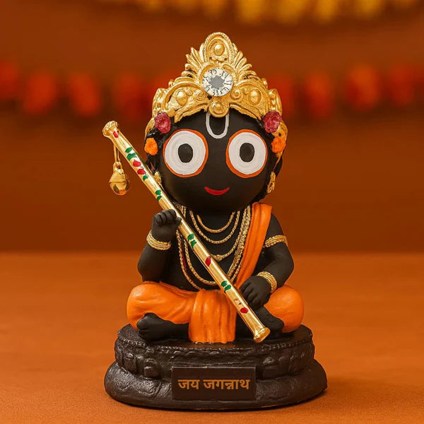 Bal Jagannath with Flute Idol | Jagannath Ji Idol for Car Dashboard | Divine Jagannath Ji Murti for Home Temple