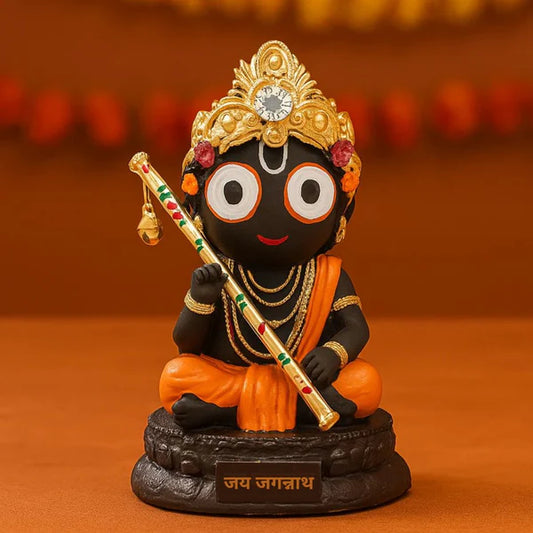 Bal Jagannath with Flute Idol | Jagannath Ji Idol for Car Dashboard | Divine Jagannath Ji Murti for Home Temple
