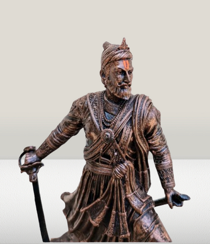 Shree Sambhaji Maharaj Statue with Talwar | 6.5 -Inch Chhatrapati Sambhaji Maharaj Figurine