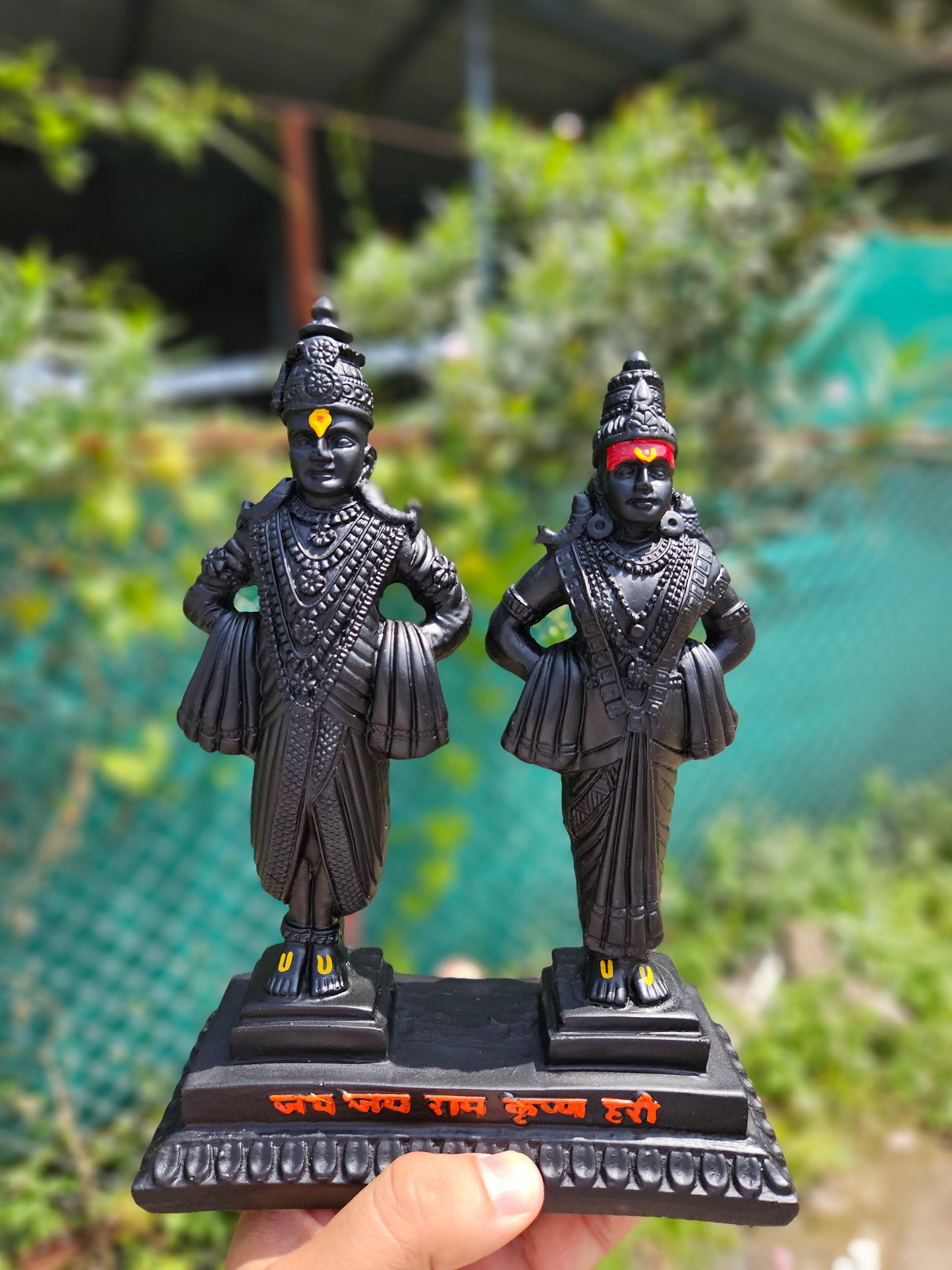 Vitthal Rukmini idol | Panduranga Murti | Vithoba Rakhumai Idol (9 Inches)