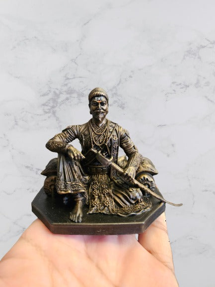 3-Inch Chhatrapati Shivaji Maharaj Seated Statue | Maharaj Baithak Idol