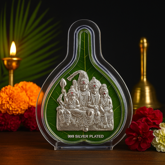 Shiva Parivar silver Idol | 5 inch silver god idols for puja