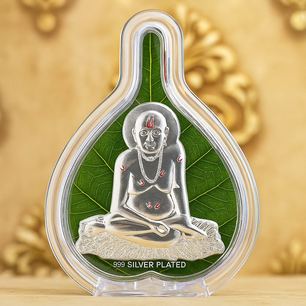 Swami Samarth Silver Idol Frame |  Pure Silver Coated Murti