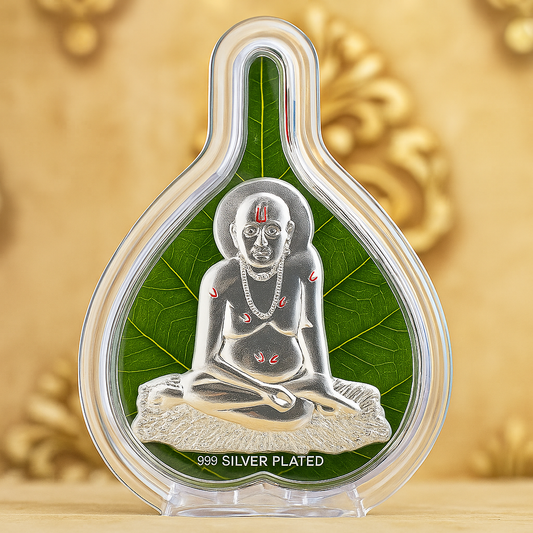 Swami Samarth Silver Idol Frame |  Pure Silver Coated Murti
