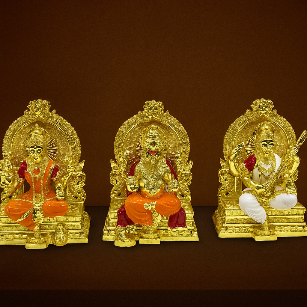 Lakshmi Ganesh Saraswati idol set | Ganesh Lakshmi Saraswati murti for pooja