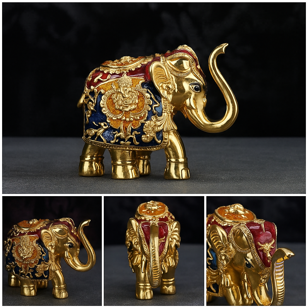 Royal elephant showpiece for home | Decorative elephant figurine for vastu