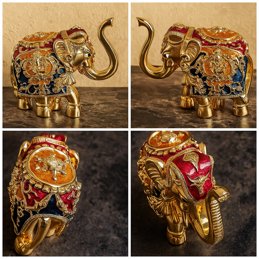 Royal elephant showpiece for home | Decorative elephant figurine for vastu