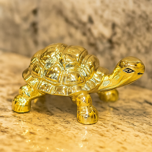 Golden tortoise idol for vastu | Metal turtle statue for prosperity