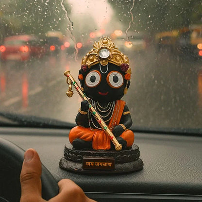 Bal Jagannath with Flute Idol | Jagannath Ji Idol for Car Dashboard | Divine Jagannath Ji Murti for Home Temple