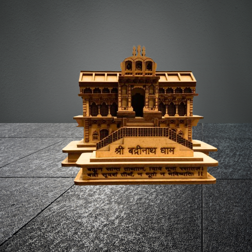 Badrinath Temple 3D Wooden Model | Divine Home Decor & Spiritual Gift