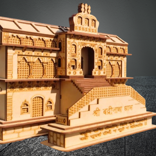 Badrinath Temple 3D Wooden Model | Divine Home Decor & Spiritual Gift