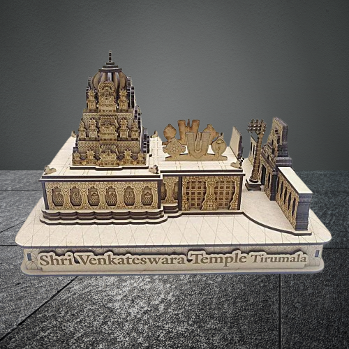 Shree Venkateshwara Temple Tirumala - 3D Wooden Model | 3D Wooden Tirumala Temple
