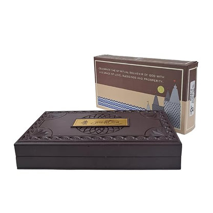 Shri Ram Lalla With Ram Mandir Pocket Temple | Gold-Plated Ram Mandir Mini Pooja Box | Portable Temple for Devotion & Blessings