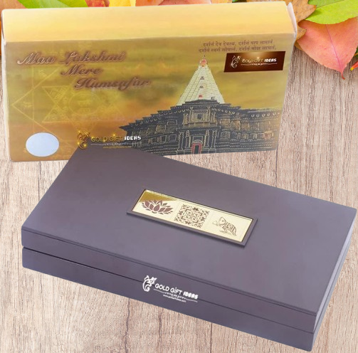 Gold Plated Shri Mahalakshmi Ganesha Pocket Temple