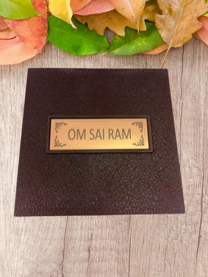 Gold Plated OM SAI RAM Small Pocket Temple