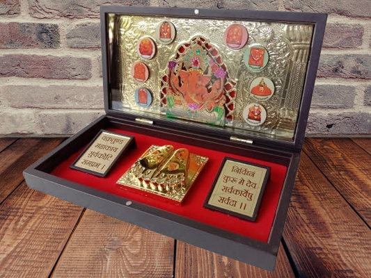 Gold Plated Lord Ganesha Pocket Temple