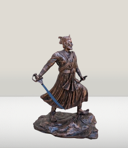 Shree Sambhaji Maharaj Statue with Talwar | 6.5 -Inch Chhatrapati Sambhaji Maharaj Figurine
