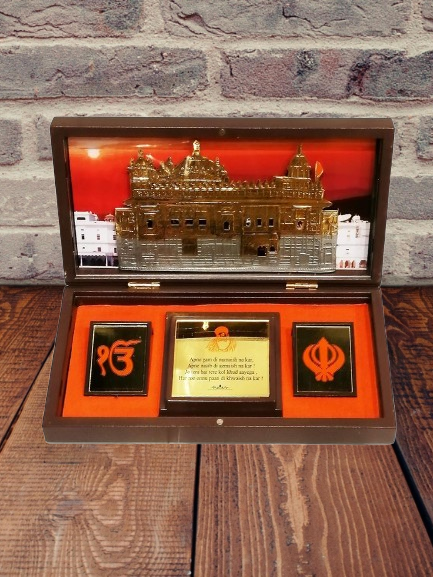 24K Gold Plated WaheGuruji Pocket Temple