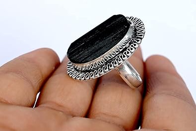 Black Tourmaline Ring For Emotional Stability