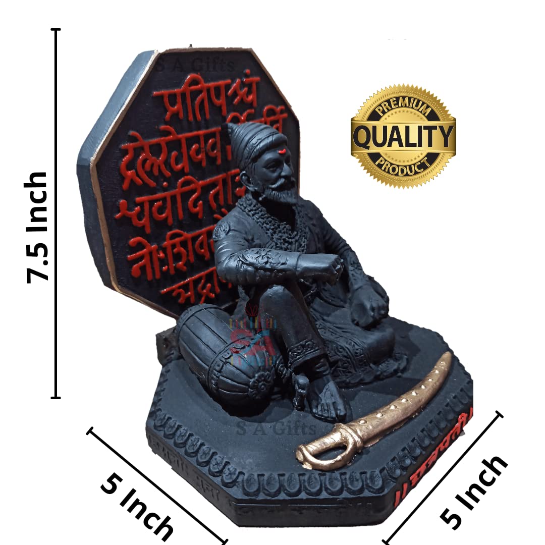 Chatrapati Shivaji Maharaj Murti with Rajmudra 6 Inch | Shivaji Maharaj Home Decor Statue