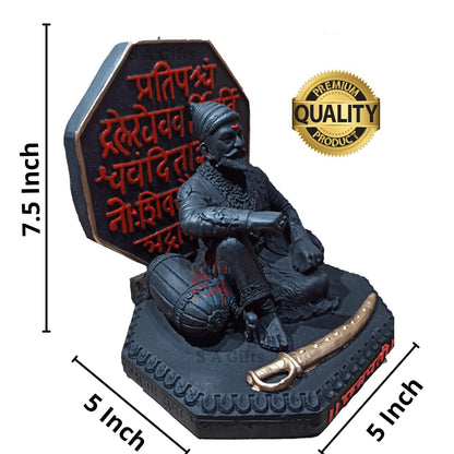 Chatrapati Shivaji Maharaj Murti with Rajmudra 6 Inch | Shivaji Maharaj Home Decor Statue